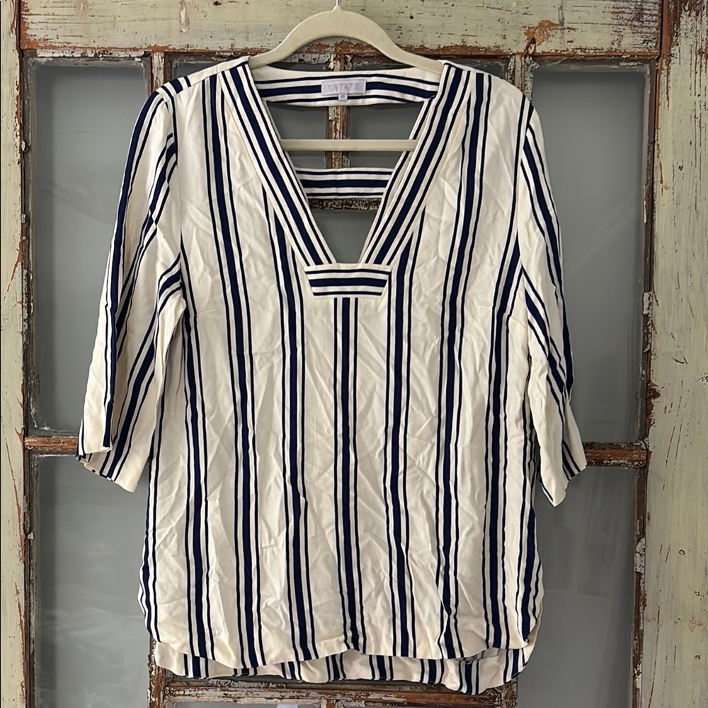 Striped V-Neck Women's Top